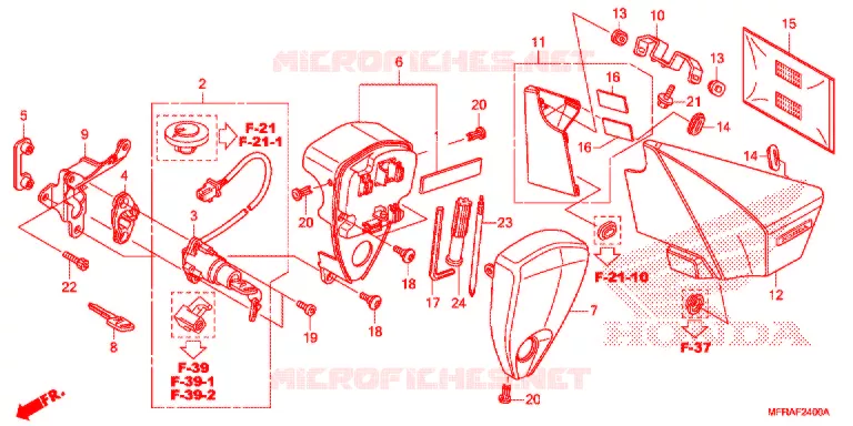 ZIJ-AFDEKKING/GEREEDSCHAP/COMBINATIESCHAKELAAR Honda MOTO 1300 VT 2013  VT1300CXD