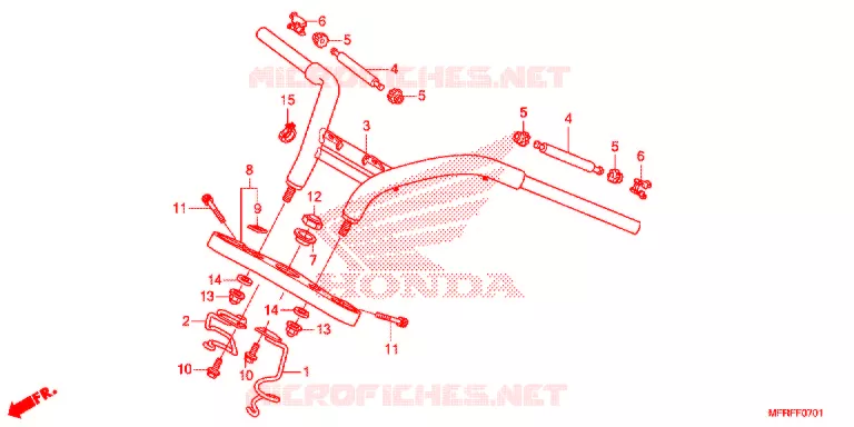 HENDEL PIJP/BOVENSTE BRUG/ STURING STANG Honda MOTO 1300 VT 2015  VT1300CXF
