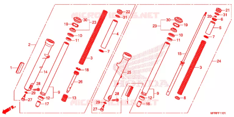 VOOR VORK Honda MOTO 1300 VT 2015  VT1300CXF