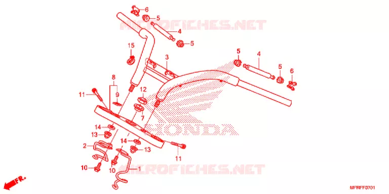 HENDEL PIJP/BOVENSTE BRUG/ STURING STANG Honda MOTO 1300 VT 2015  VT1300CXF