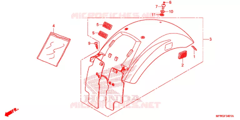 ACHTERSPATBORD  Honda MOTO 1300 VT 2016  VT1300CXG