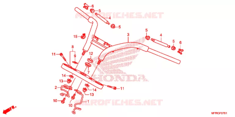 HENDEL PIJP/BOVENSTE BRUG/ STURING STANG Honda MOTO 1300 VT 2016  VT1300CXG