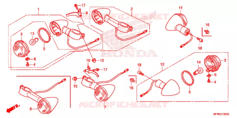 KNIPPERLICHT(2) Honda MOTO 1300 VT 2016  VT1300CXG