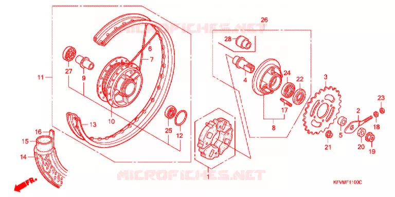 ACHTER WIEL Honda MOTO 100 C100 2003  C100M3_MA