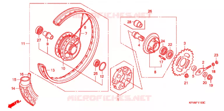 ACHTER WIEL Honda MOTO 100 C100 2004  C100M4_MA