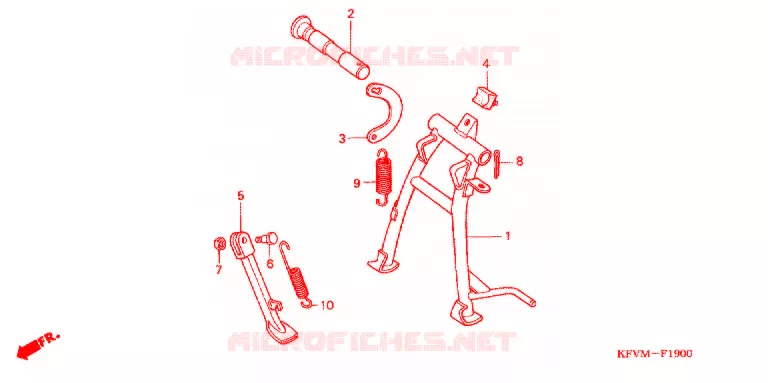 HOOFD STANDAARD/REMPEDAAL Honda MOTO 100 C100 2005  C100M4_MA