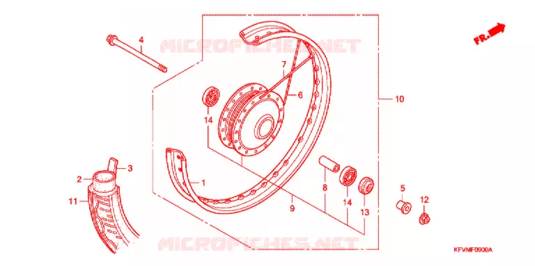 VOOR WIEL Honda MOTO 100 C100 2007  C100M6_MA