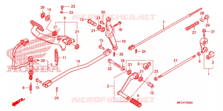 OPSTAP/PEDAAL Honda MOTO 750 SHADOW 2009  VT750C29