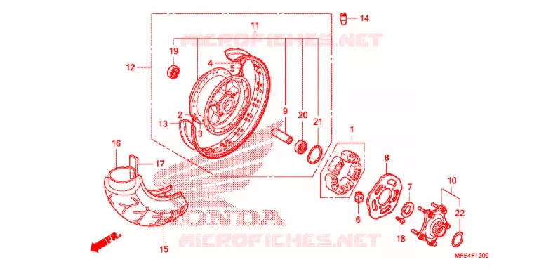 ACHTER WIEL Honda MOTO 750 SHADOW 2008  VT750C2F8