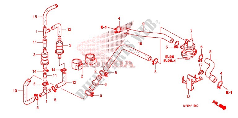 GAS RECYCLINGSYSTEEM voor Honda SHADOW VT 750 SPIRIT F 2008