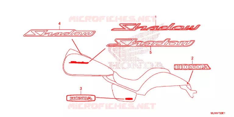 EMBLEEM/STREEP (VT750C2/C2B/C2F/C2S) Honda MOTO 750 SHADOW 2013  VT750C2FD
