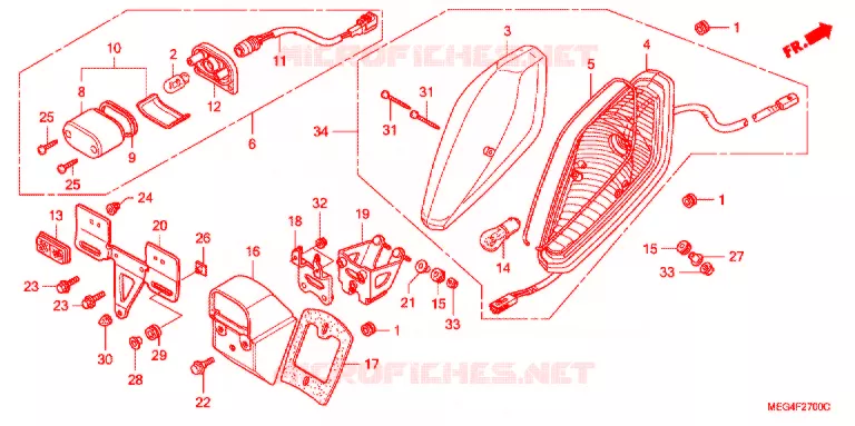 ACHTERLICHT(2) Honda MOTO 750 SHADOW 2004  VT750C4