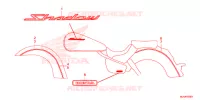 EMBLEEM/STREEP (VT750C/CA/CS) voor Honda SHADOW VT 750 AERO ABS GRAY 2013