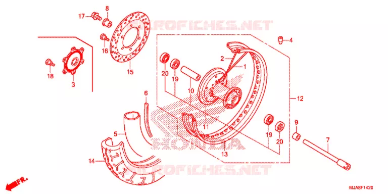 VOOR WIEL Honda MOTO 750 SHADOW 2014  VT750CAE