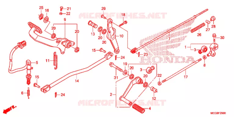 OPSTAP/PEDAAL Honda MOTO 750 SHADOW 2011  VT750CB_A