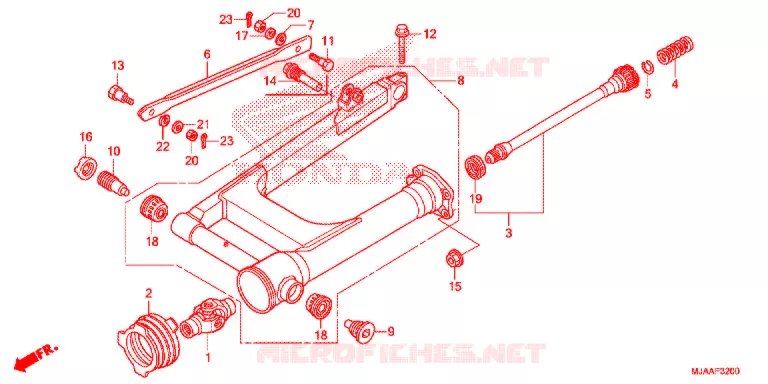 ACHTERBRUG (VT750C/CA/C2/C2B/C2F/CS/C2S) Honda MOTO 750 SHADOW 2013  VT750CD