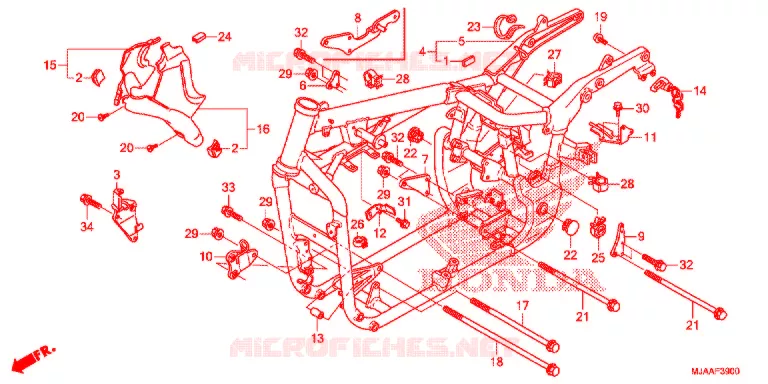 FRAME CHASSIS (VT750C/CA/C2/C2B/C2F/CS/C2S) Honda MOTO 750 SHADOW 2013  VT750CD