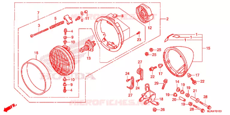 KOPLAMP (VT750C/CA/CS) Honda MOTO 750 SHADOW 2013  VT750CD
