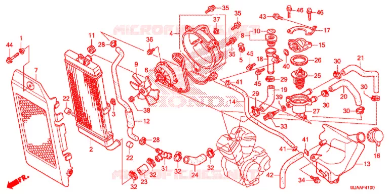 RADIATOR (VT750C/CA/C2/C2B/C2F/CS/C2S) Honda MOTO 750 SHADOW 2013  VT750CD