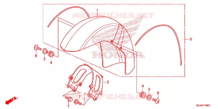 VOORSPATBORD (VT750C/CA/CS) Honda MOTO 750 SHADOW 2013  VT750CD