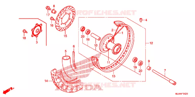 VOORWIEL (VT750C/CA/C2/C2B/C2F/CS/C2S) Honda MOTO 750 SHADOW 2013  VT750CD