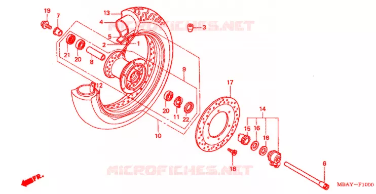 VOOR WIEL Honda MOTO 750 SHADOW 2001  VT750CD1