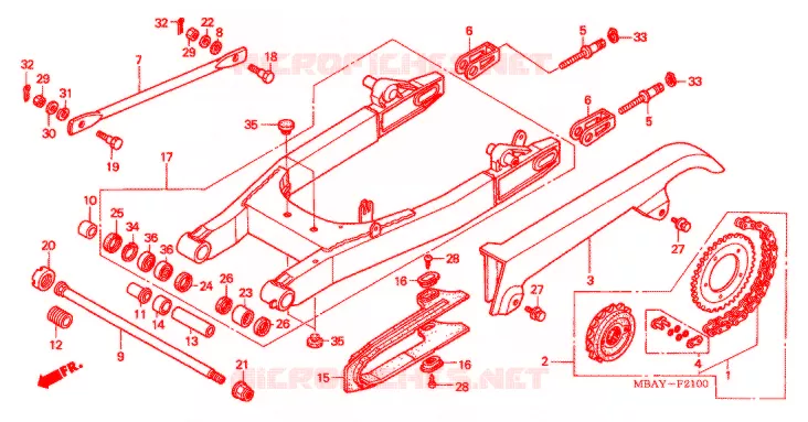 ZWAAI-ARM/KETTINGKAST Honda MOTO 750 SHADOW 2001  VT750CD1