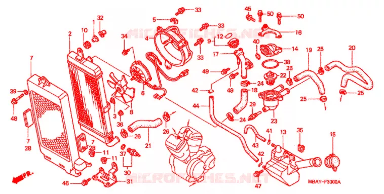 RADIATOR Honda MOTO 750 SHADOW 2001  VT750CD21
