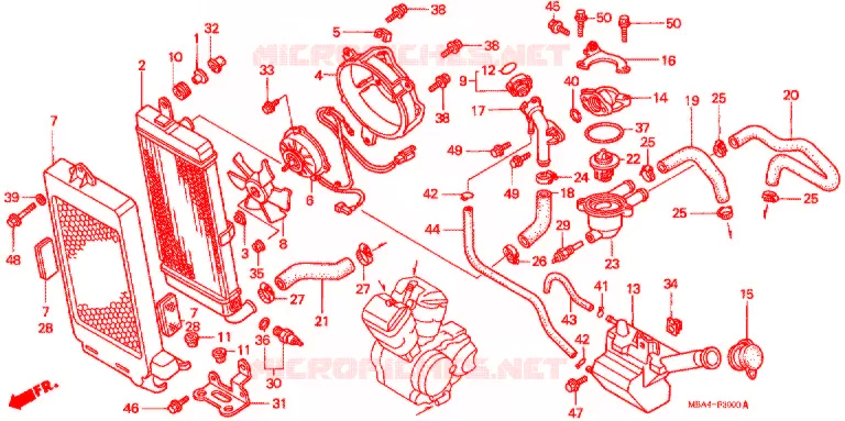 RADIATOR Honda MOTO 750 SHADOW 1998  VT750CD2W