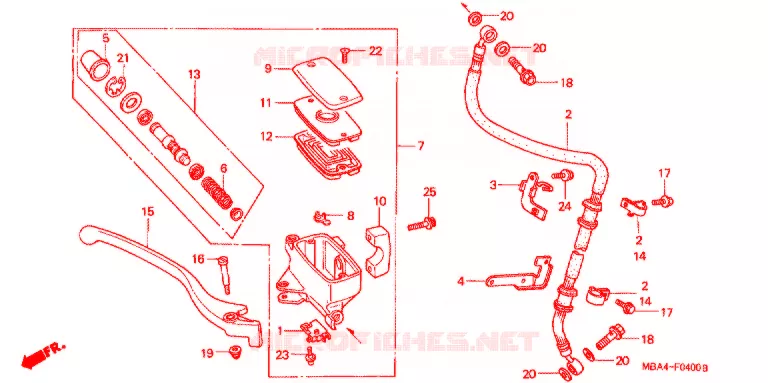 VOORREM HOOFDCILINDER Honda MOTO 750 SHADOW 1999  VT750CD2X