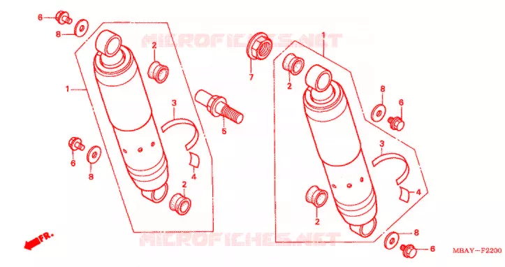 ACHTER KUSSEN(2) Honda MOTO 750 SHADOW 2000  VT750CD2Y