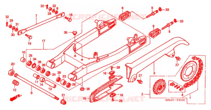 ZWAAI-ARM/KETTINGKAST Honda MOTO 750 SHADOW 2000  VT750CD2Y