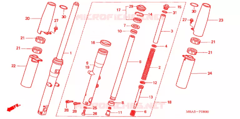 VOOR VORK Honda MOTO 750 SHADOW 2002  VT750CDA2