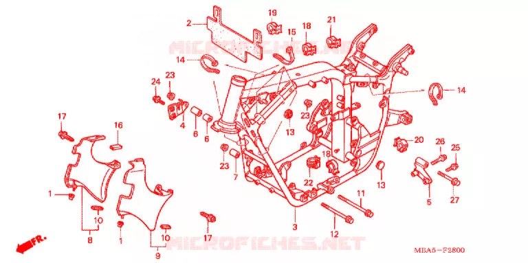 FRAME CHASSIS Honda MOTO 750 SHADOW 2003  VT750CDA3
