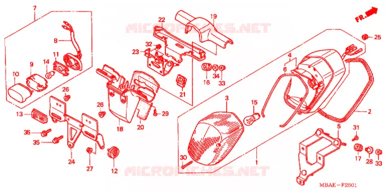 ACHTERLICHT(2) Honda MOTO 750 SHADOW 2003  VT750CDA3
