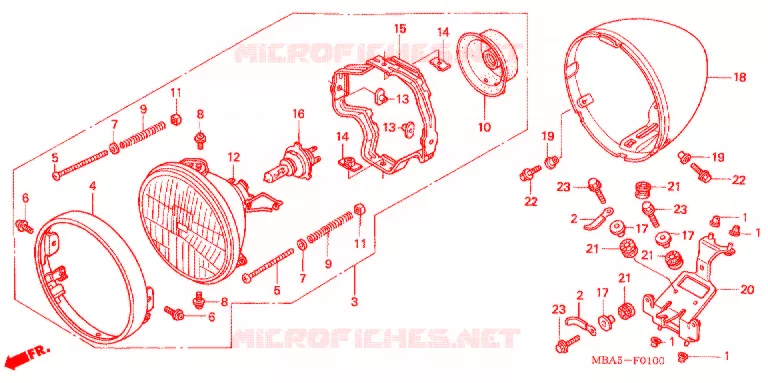 KOPLAMP Honda MOTO 750 SHADOW 2003  VT750CDA3