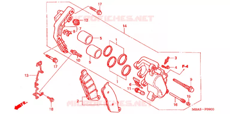 VOOR REMKLAUW Honda MOTO 750 SHADOW 2003  VT750CDA3