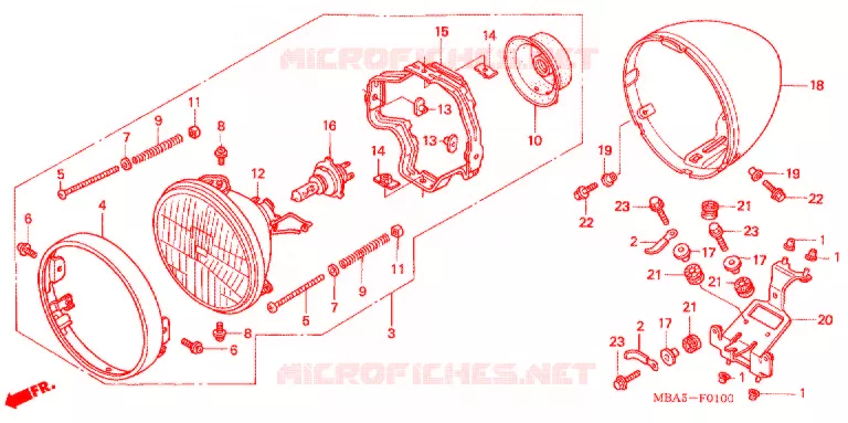 KOPLAMP Honda MOTO 750 SHADOW 2002  VT750CDB2