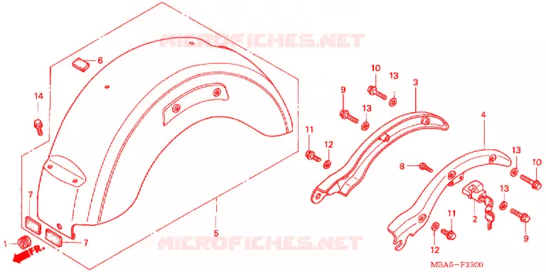 ACHTER STROOMLIJNKAP Honda MOTO 750 SHADOW 2002  VT750CDC2