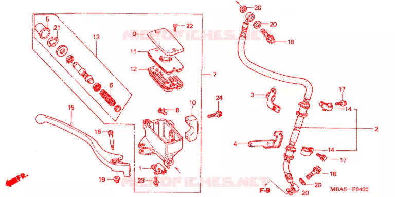 VOORREM HOOFDCILINDER Honda MOTO 750 SHADOW 2002  VT750CDC2