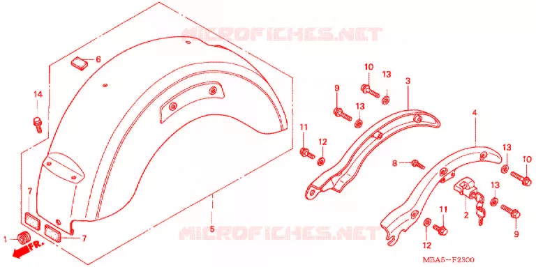 ACHTER STROOMLIJNKAP Honda MOTO 750 SHADOW 2003  VT750CDC3