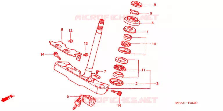 STURING STANG/BOVENSTE BRUG Honda MOTO 750 SHADOW 2003  VT750CDC3