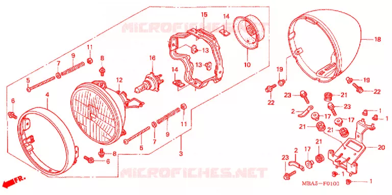 KOPLAMP Honda MOTO 750 SHADOW 2002  VT750CDD2