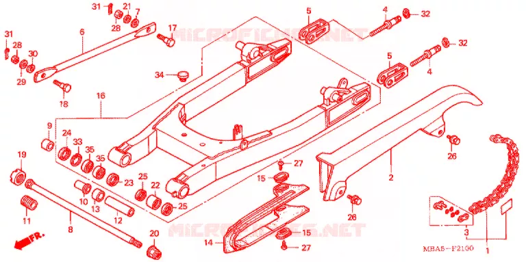 ZWAAI-ARM/KETTINGKAST Honda MOTO 750 SHADOW 2002  VT750CDD2