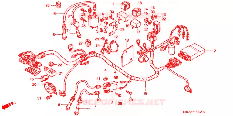 BEDRADINGSBUNDEL/ACCU Honda MOTO 750 SHADOW 2002  VT750CDD2