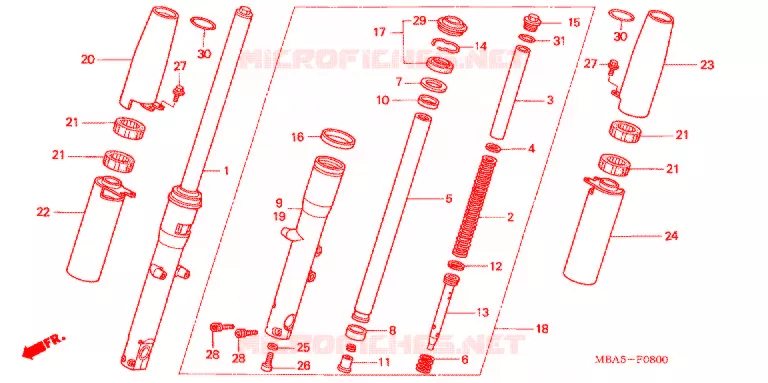 VOOR VORK Honda MOTO 750 SHADOW 2002  VT750CDD2