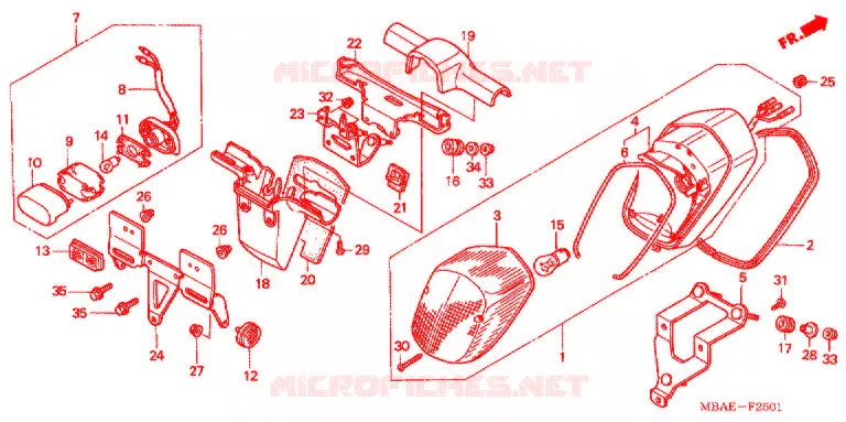 ACHTERLICHT(2) Honda MOTO 750 SHADOW 2003  VT750CDD3
