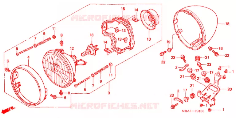 KOPLAMP Honda MOTO 750 SHADOW 2003  VT750CDD3