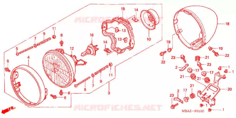KOPLAMP Honda MOTO 750 SHADOW 2003  VT750CDD3