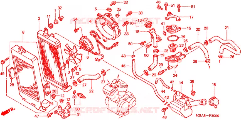 RADIATOR Honda MOTO 750 SHADOW 2003  VT750CDD3